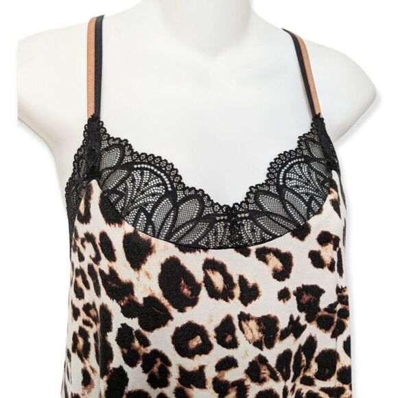 SOMA Leaf Lace Chemise Lovely Leopard Sunkissed S - Picture 3 of 8